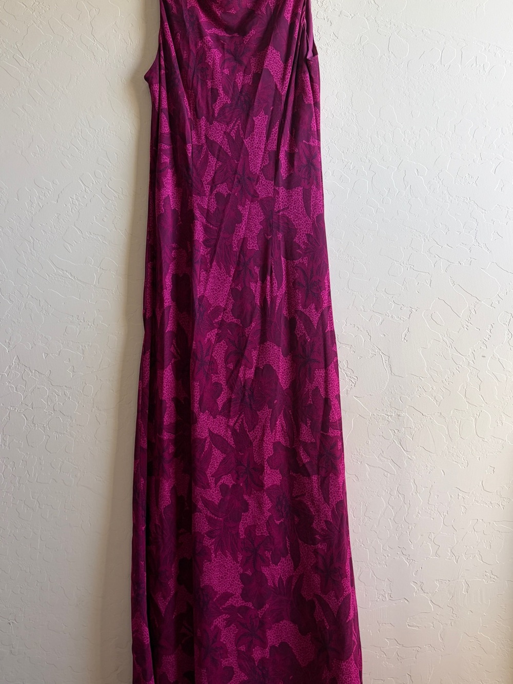Jones New York Fuchsia Floral Print Maxi Dress